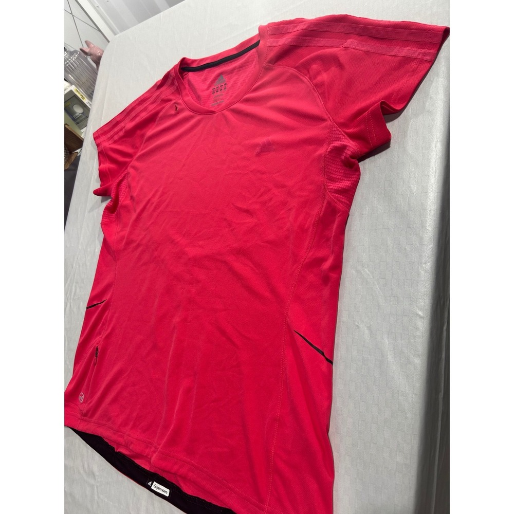 Adidas Supernova Running Shirt Mens XL Red Pink Short Sleeve Athletic Tee Zipper